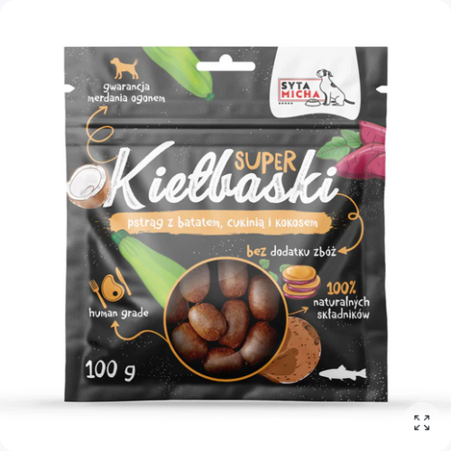 Screenshot 2025-09-03 at 17-10-53 kiełbaski z pstrągiem dla psa SUPERFOODS 100g Syta Micha – Syta Micha B2B.png